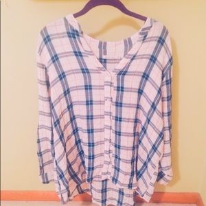 Kenneth Cole Plaid Top